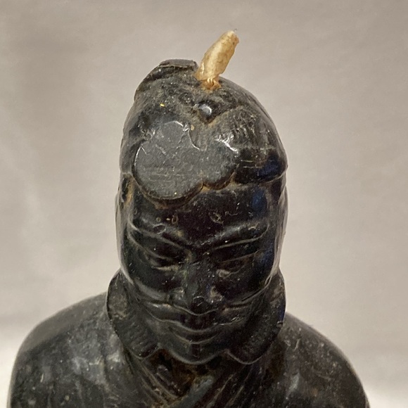Pair of 2 Black Chinese Terracotta Warrior Statuette Candles - Picture 7 of 11